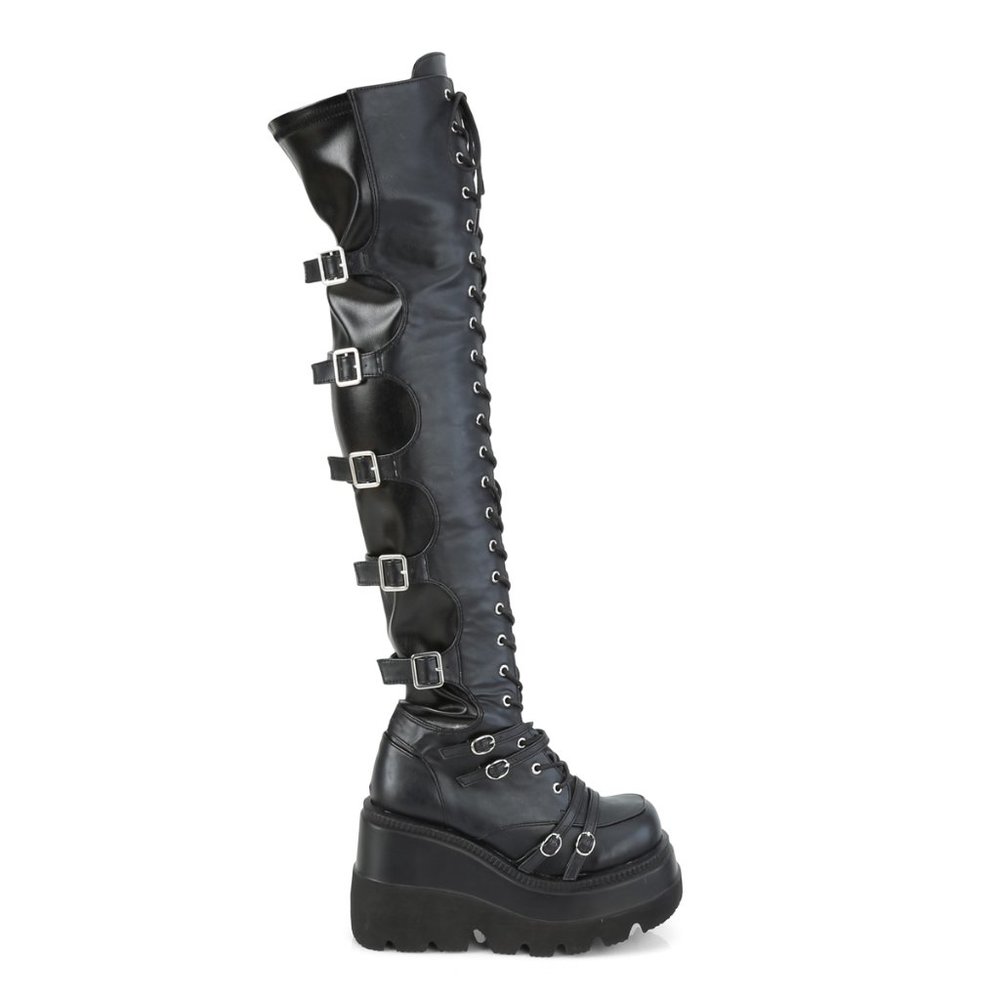 Thigh High Platform Goth Punk Rock Boots Shaker Stomper - Picture 10 of 17